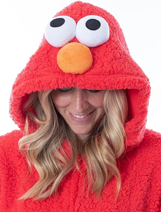 Sesame Street Adult Elmo Sherpa Union Suit Costume Pajama