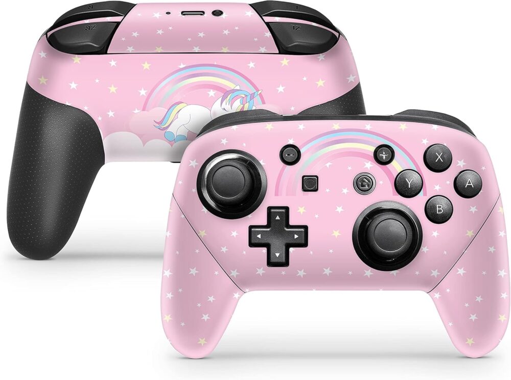 Pink Unicorn Nintendo Switch Pro Controller Skin