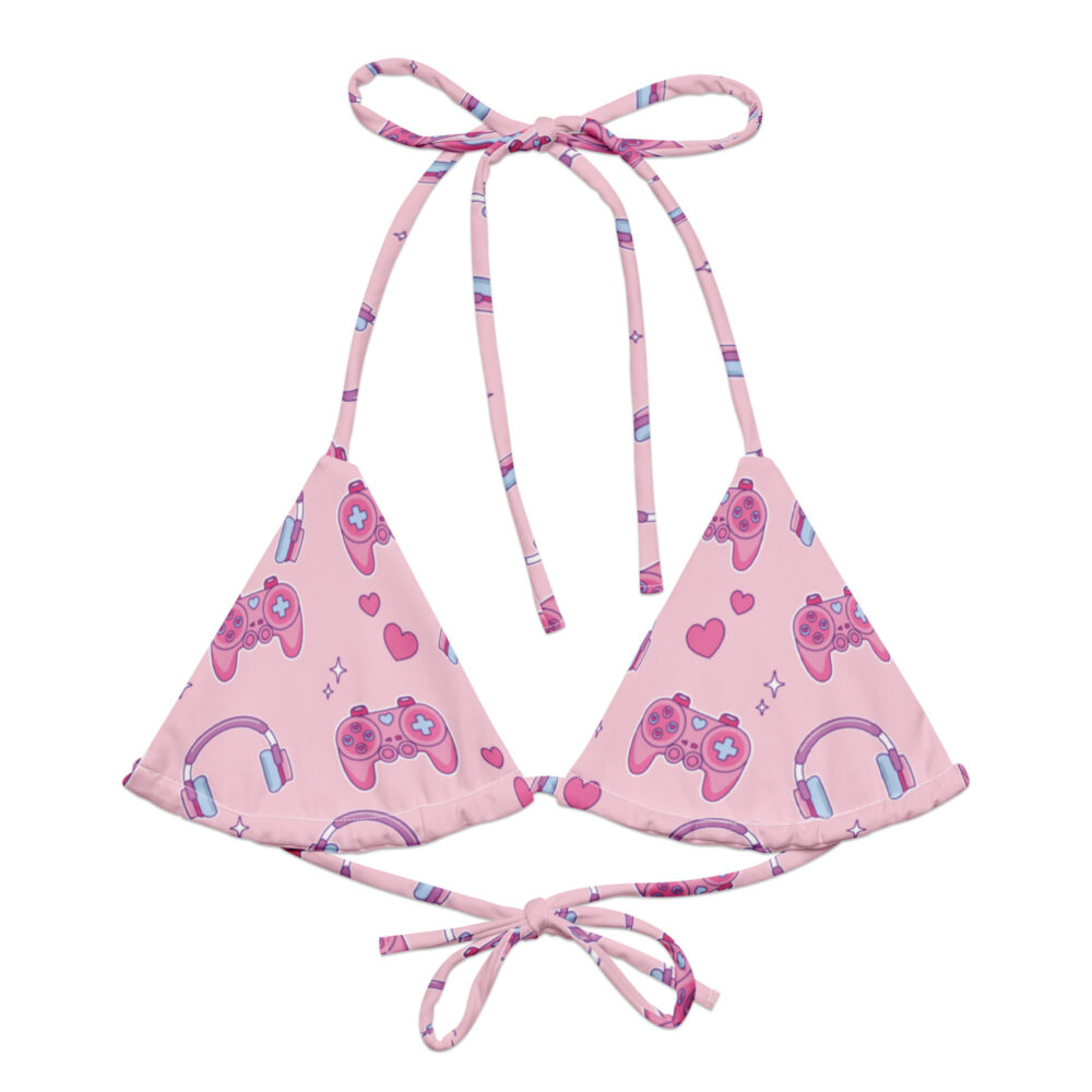 Gamer Girl Kawaii Padded String Bikini Top