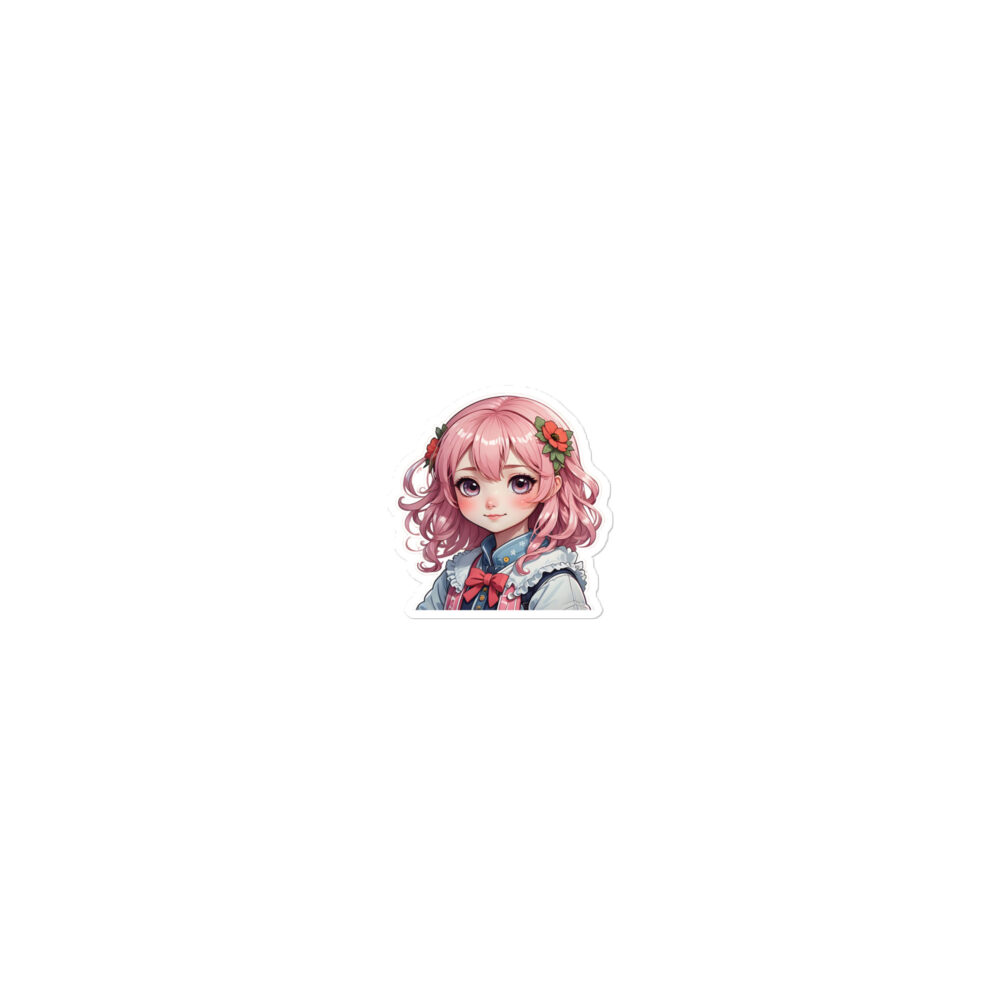 Gamer Girl Anime Pink Hair Bubble-Free Peeker Stickers - Image 4