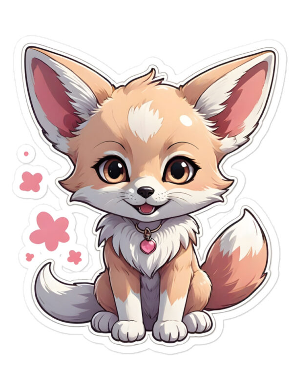 Gamer Girl Anime Fox Bubble-Free Peeker Stickers