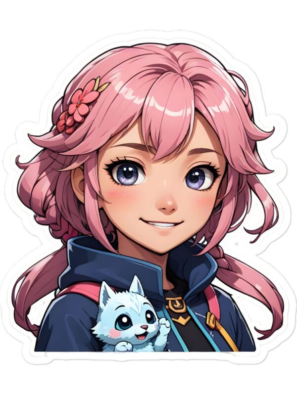 Gamer Girl Anime Manga Bubble-Free Peeker Stickers