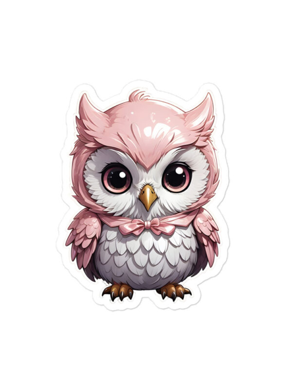 Gamer Girl Anime Pink Owl Bubble-Free Peeker Stickers - Image 3