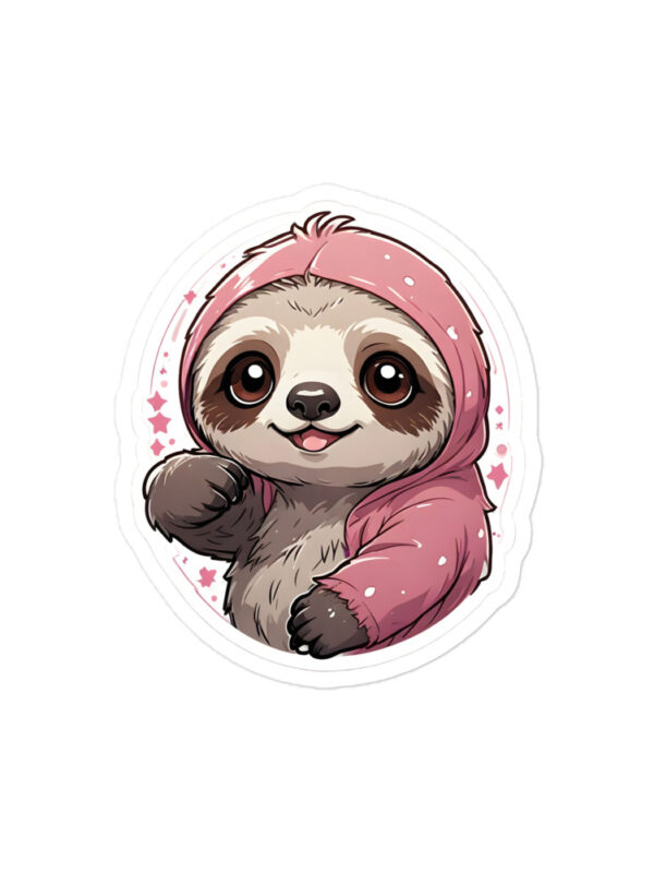 Gamer Girl Anime Hoodie Sloth Bubble-Free Peeker Stickers - Image 3