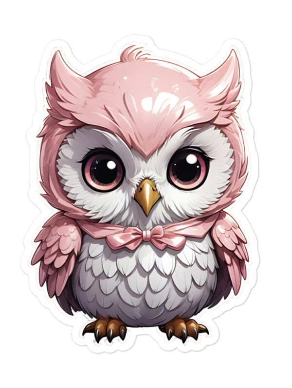 Gamer Girl Anime Pink Owl Bubble-Free Peeker Stickers