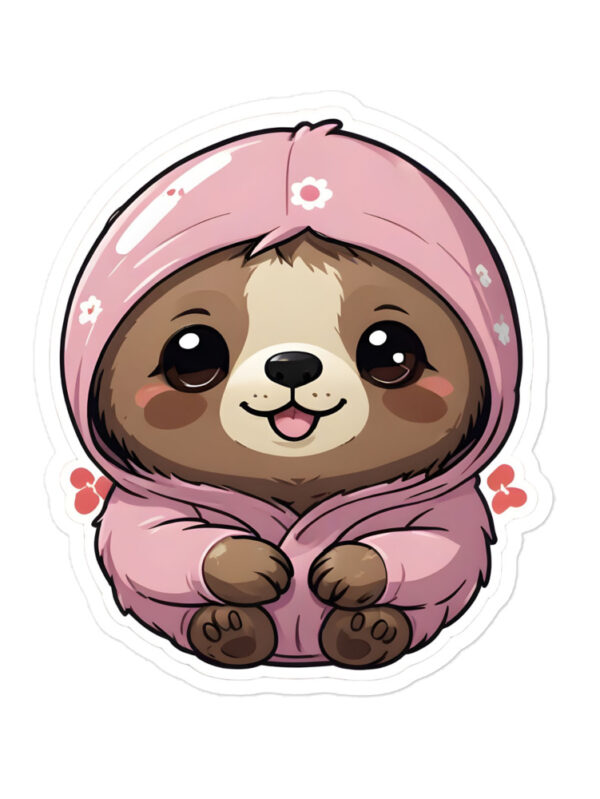 Gamer Girl Anime Sloth Baby Bubble-Free Peeker Stickers