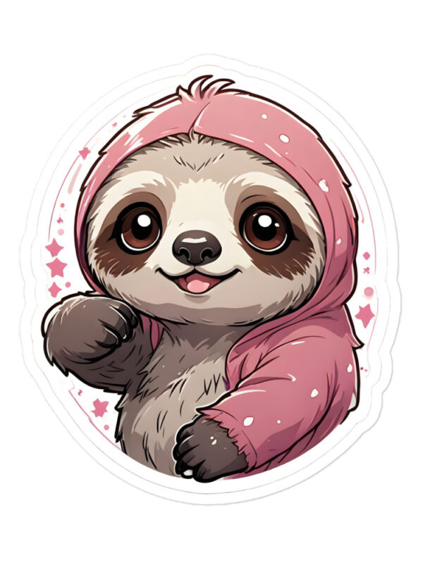 Gamer Girl Anime Hoodie Sloth Bubble-Free Peeker Stickers